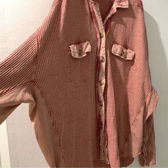 Free People Pink Button Down One Scout Jacket - Picture 2 of 7